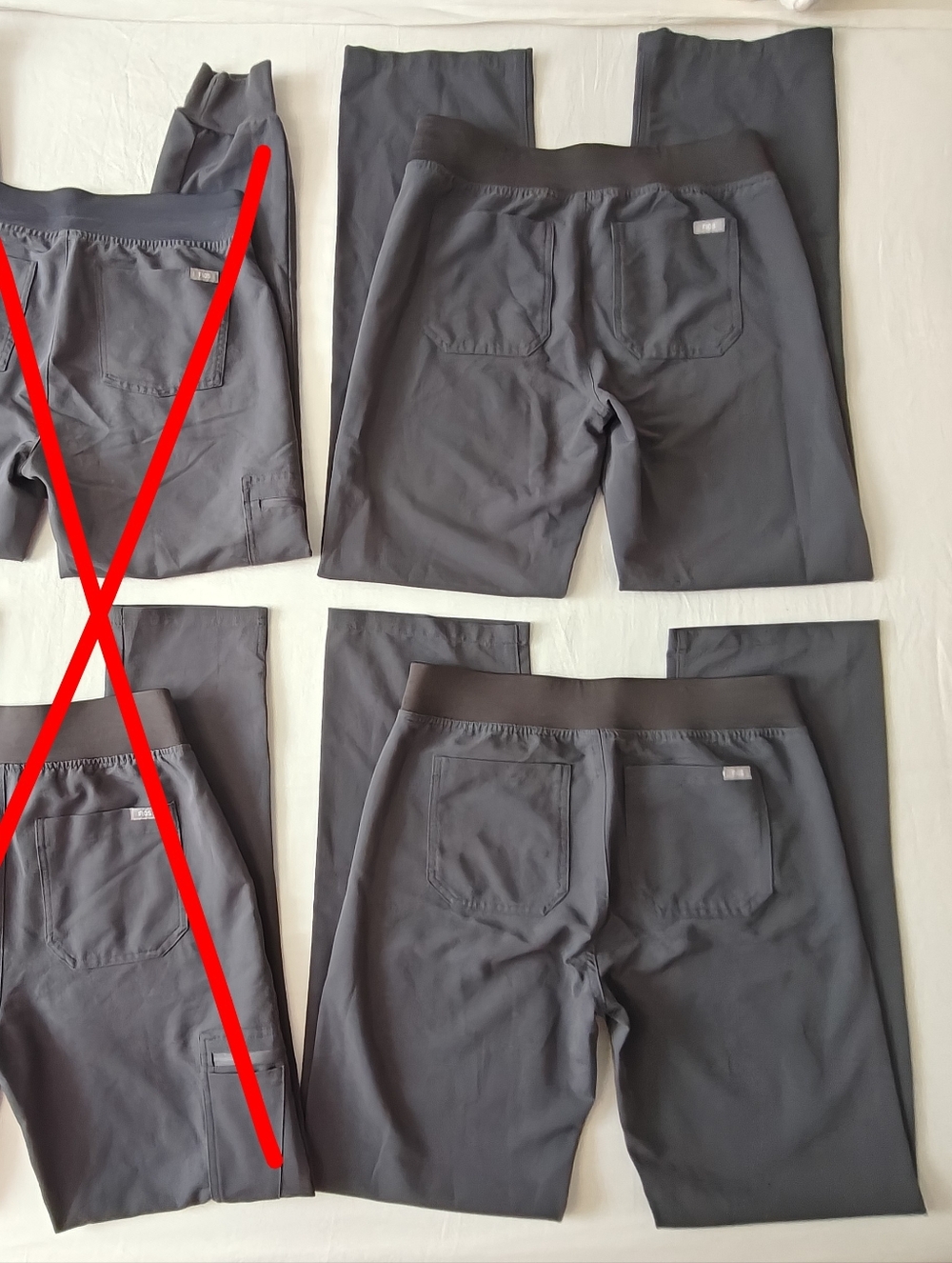 FIGS Women Scrub Pants Bundle Lot 2 Charcoal Gray Wide Leg Small Pink Athletic - Picture 3 of 6